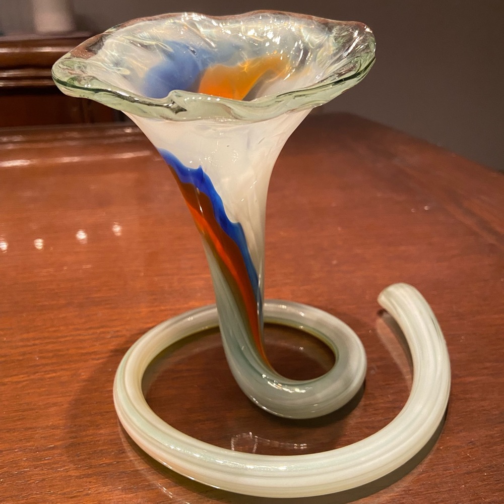 Vintage 1950’s hand blown swirl vase